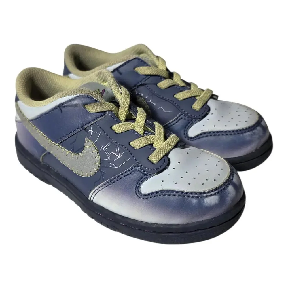 Nike‎ Dunk Low PS “I Am Fearless” Blue Grey Kids Sneakers 10C FQ8358-491 Rare